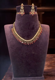 Beautiful simple necklace with Pink colour stone -perfect for any occasion